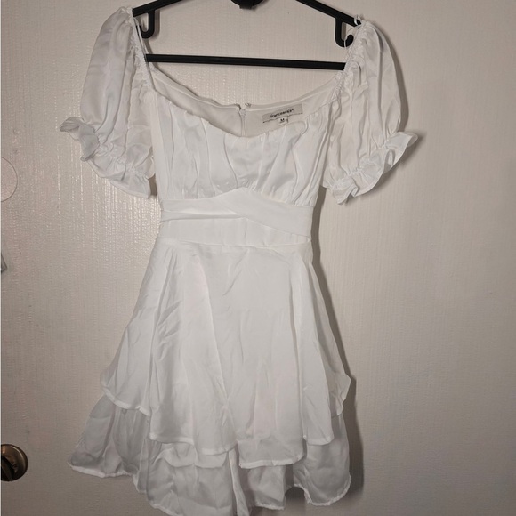 Francesca's Collections White Ruffled Off-the-Shoulder Sundress - Picture 2 of 5
